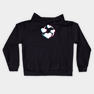 TikTok Revolving Heart White Kids Hoodie